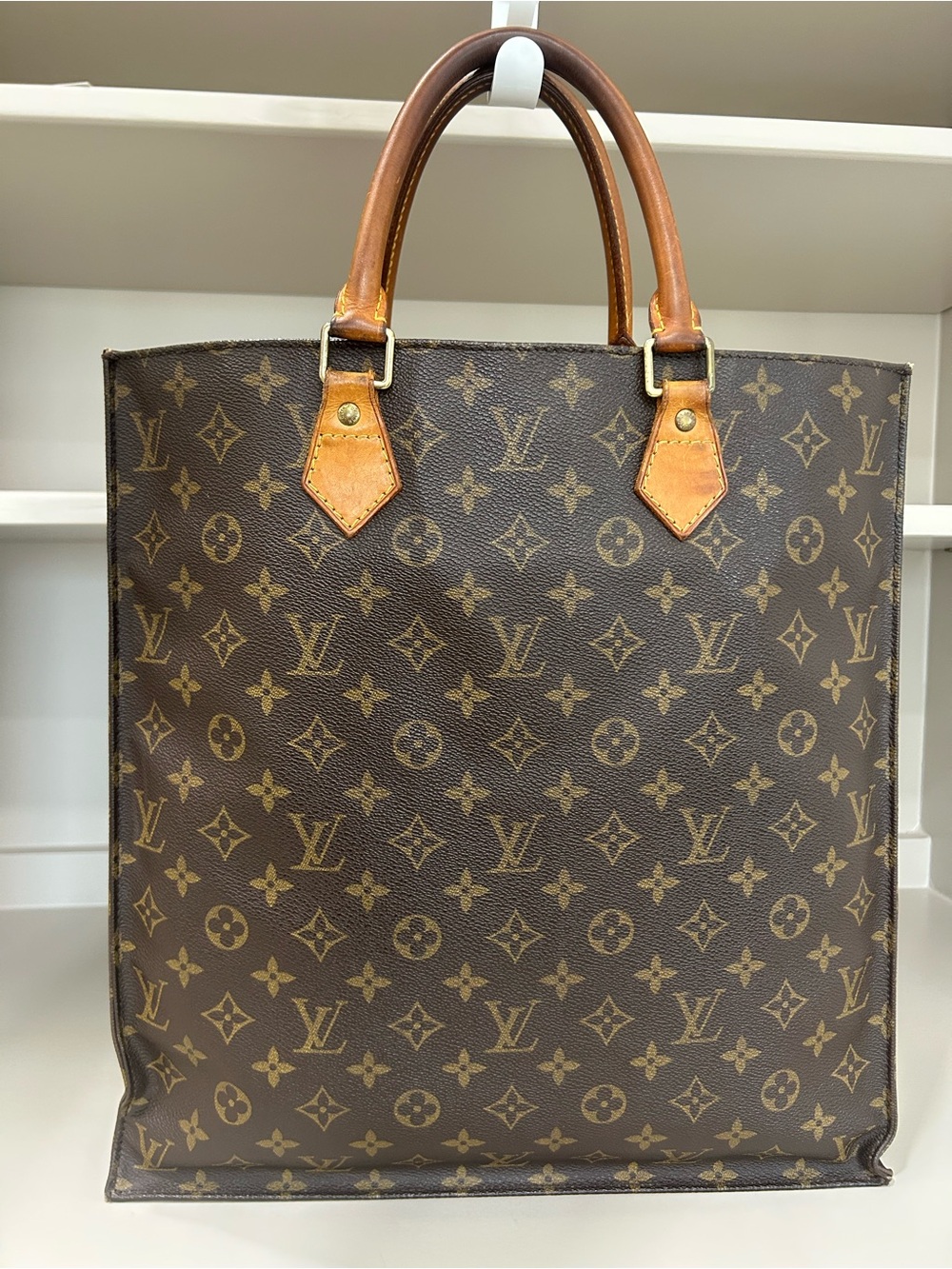Authentic Vintage Louis Vuitton Monogram Sac Plat GM Tote Bag Handbag